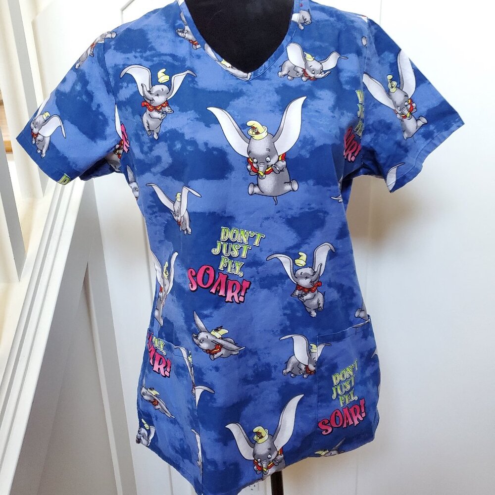 Don't just fly - soar! Dumbo scrubs top nurse uniform